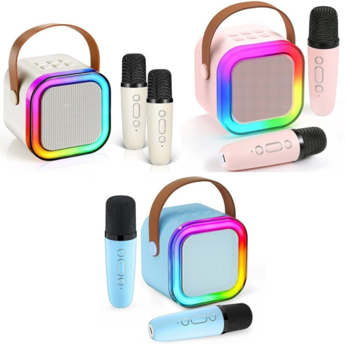 Blackmoon K12 Bluetooth Karaoke skalrunis ar 2 mikrofoniem RGB (Mix colors) K12 Mix (9202318424238) foto, video aksesuāri